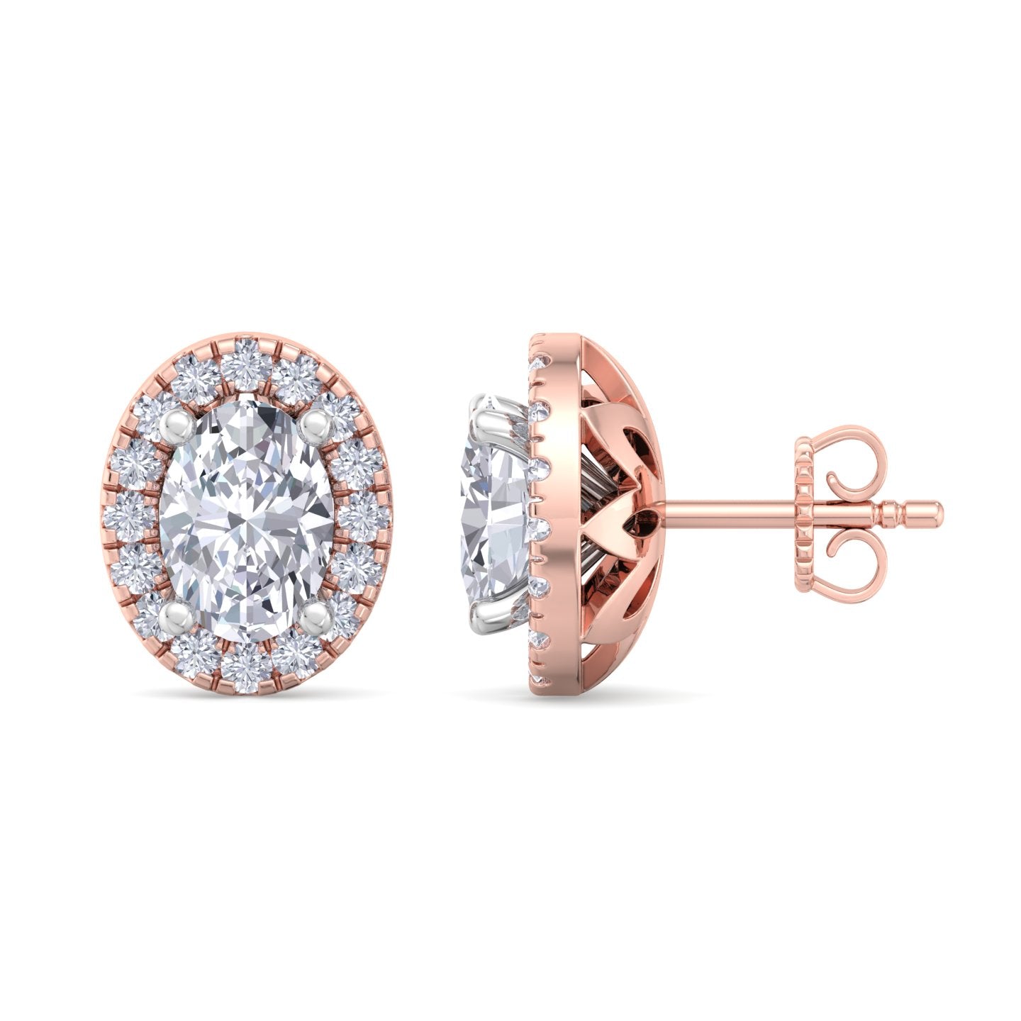 1.64 carat oval cut diamond studs earrings – luxury diamond jewelry