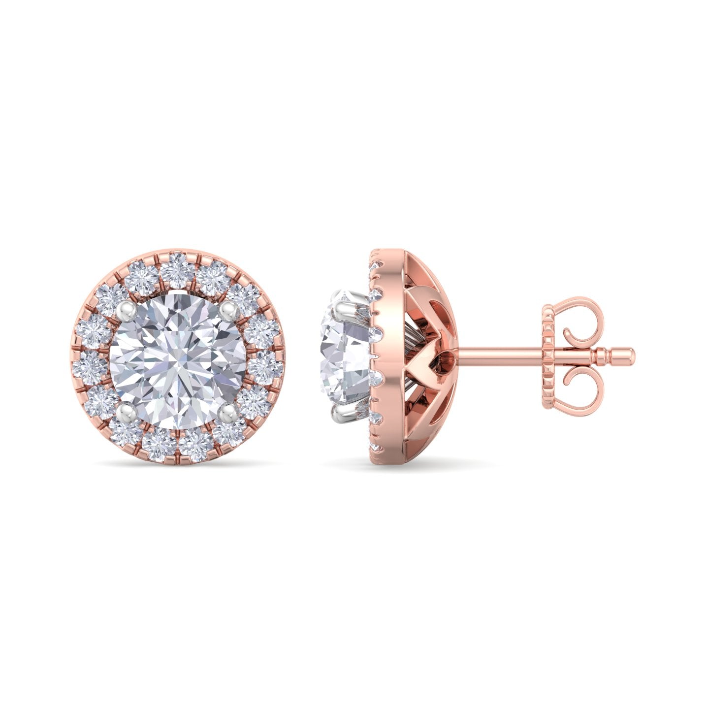 1.60 carat round cut diamond studs earrings – luxury diamond jewelry