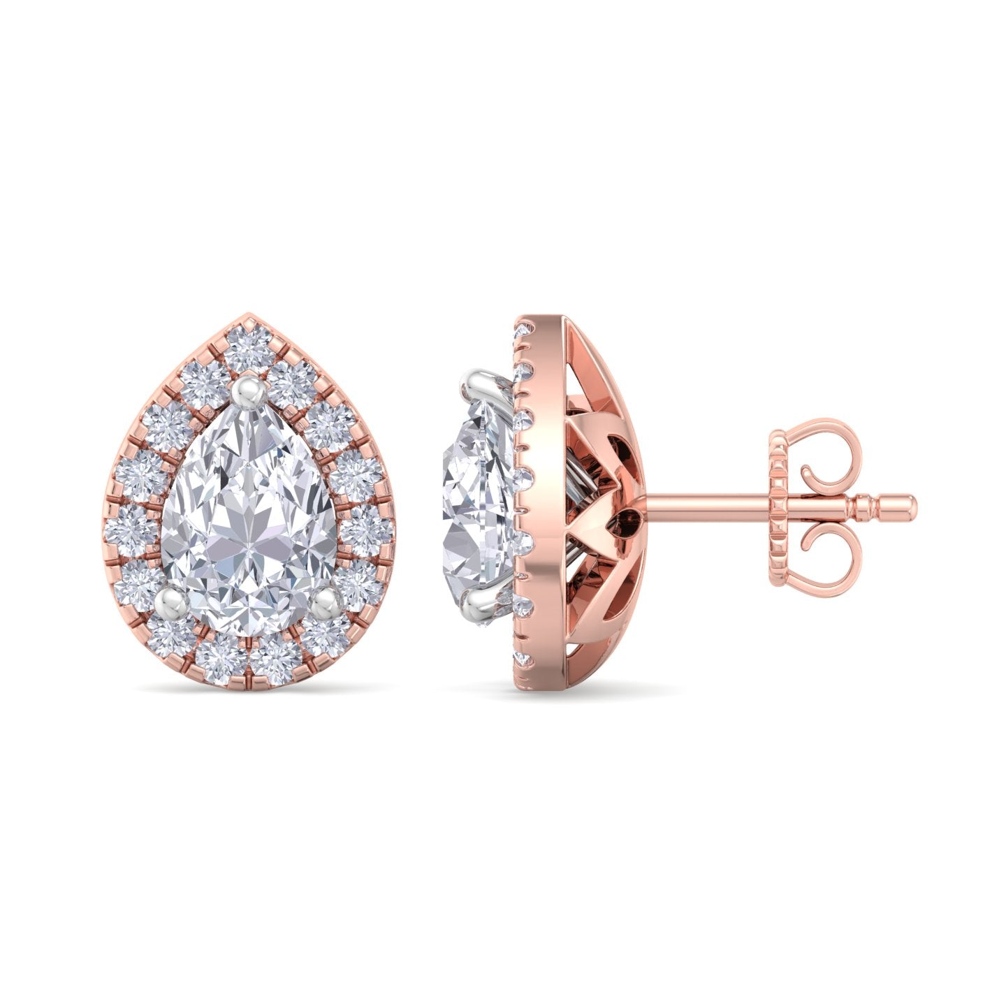 1.60 carat pear cut diamond studs earrings – luxury diamond jewelry