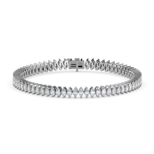 4.47 Carat Marquise Cut Diamond Tennis Bracelet – Classic Luxury Jewelry