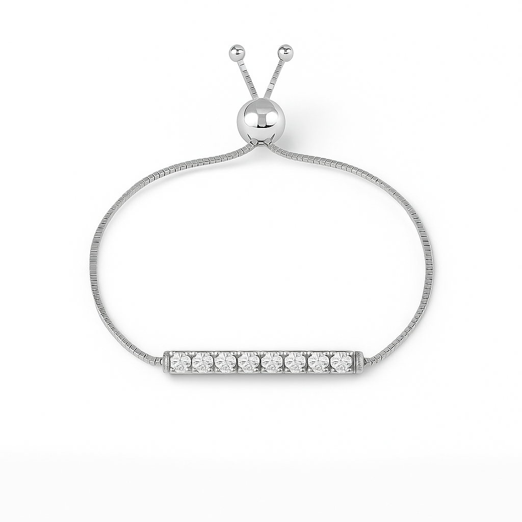 round cut lustre line diamond bracelet - sleek and modern jewelry for women