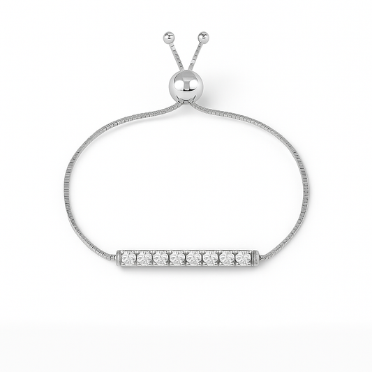 Round Cut Lustre Line Diamond Bracelet - Sleek and Modern Jewelry for Women