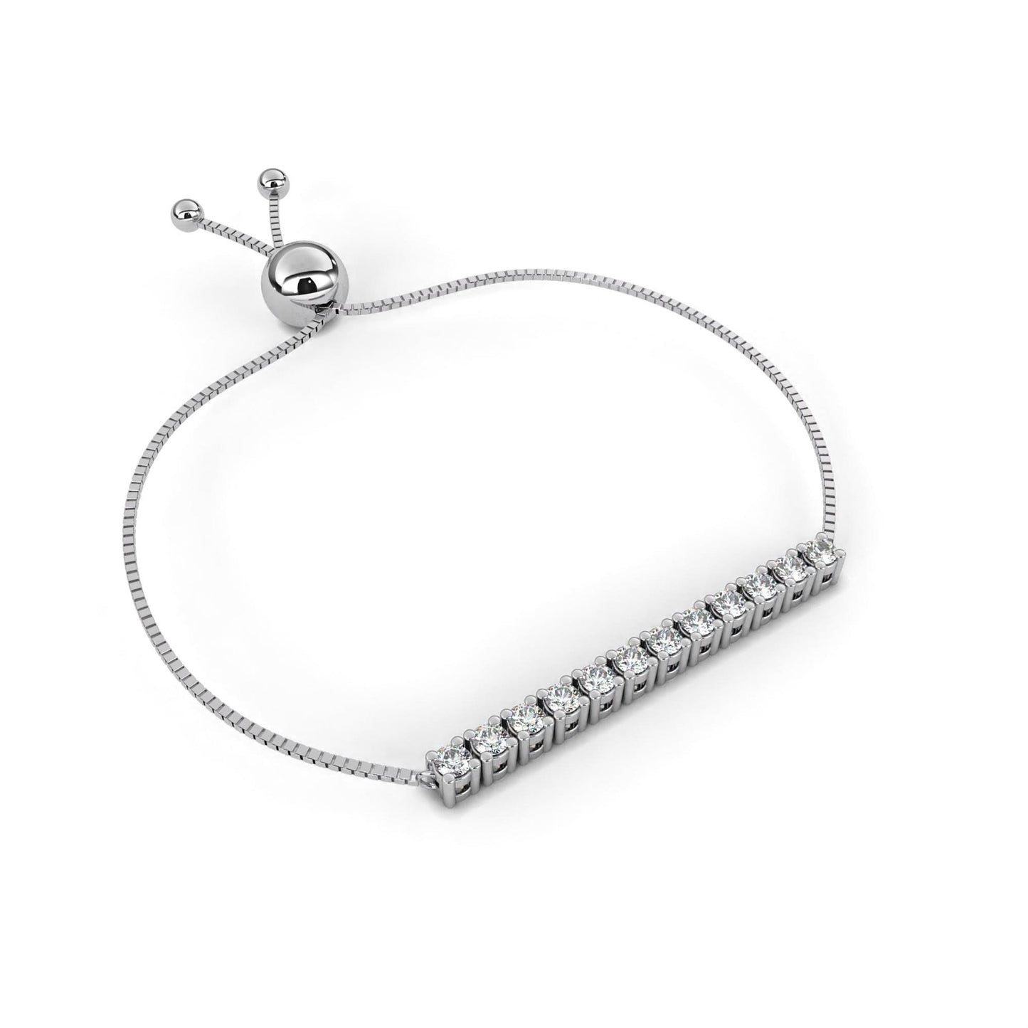 round cut lustre line diamond bracelet - sleek and modern jewelry for women