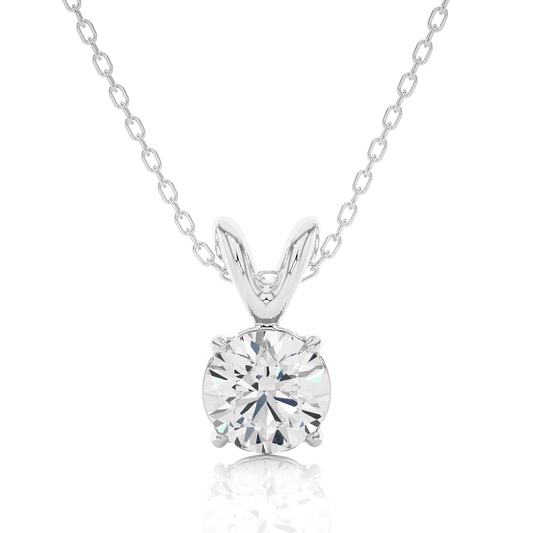 Round Cut Diamond Solitaire Pendant Necklace – Elegant Jewelry