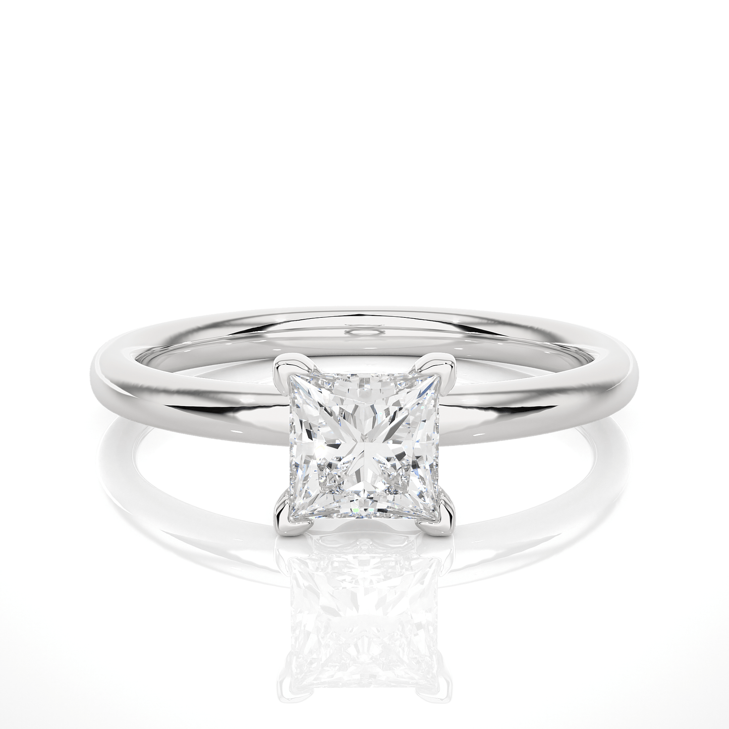 1 carat elena charm princess cut diamond solitaire engagement ring for women โ classic bridal jewelry