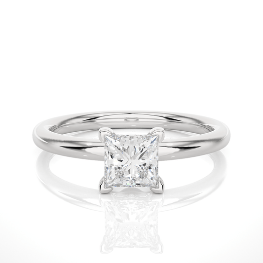 1 Carat Elena Charm Princess Cut Diamond Solitaire Engagement Ring for Women – Classic Bridal Jewelry