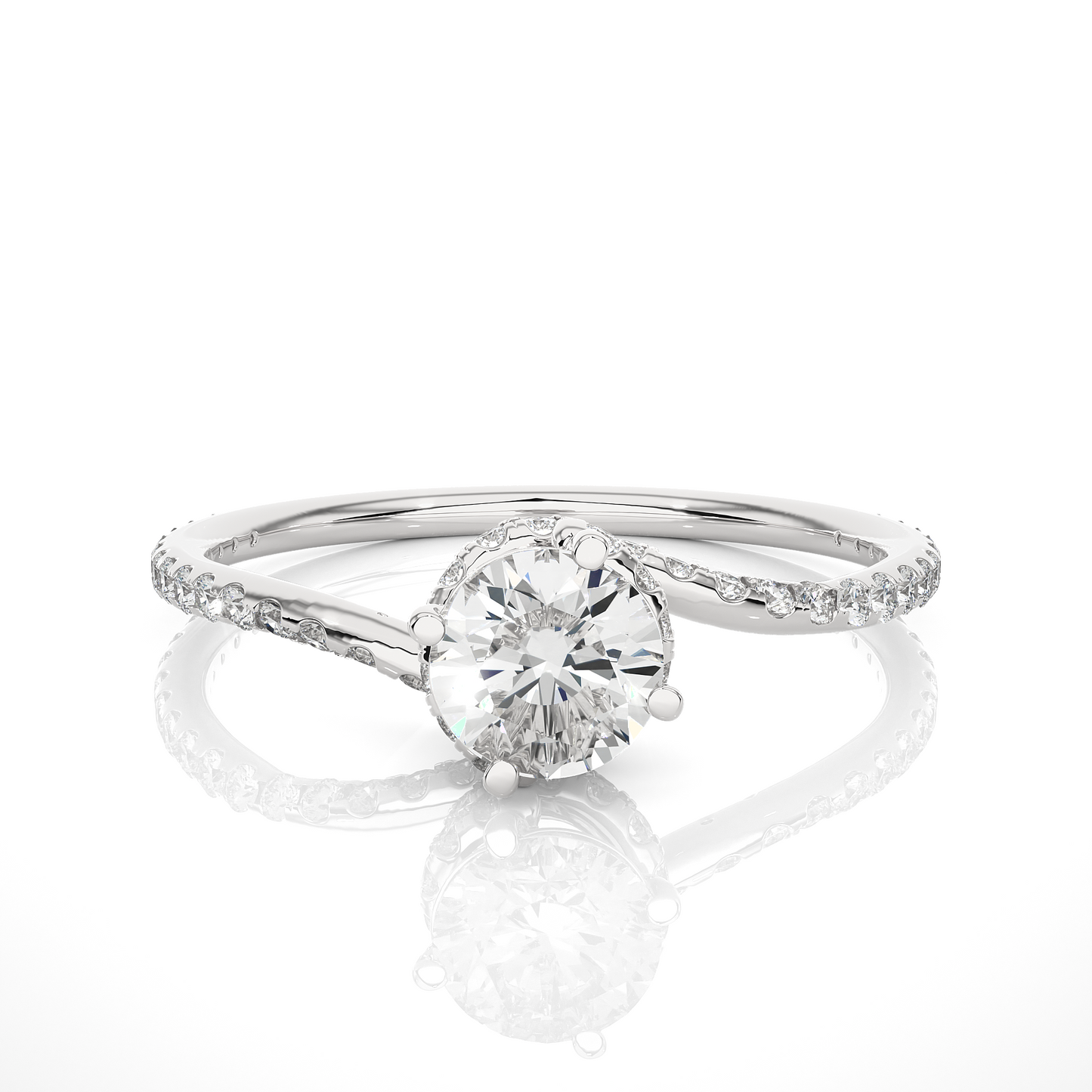 2.58 carat round cut hidden halo diamond engagement ring for women – elegant bridal jewelry