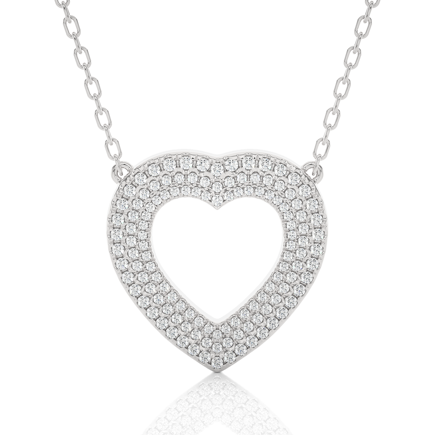 1.00 carat heart cut pavé set diamond pendant necklace – romantic fine jewelry