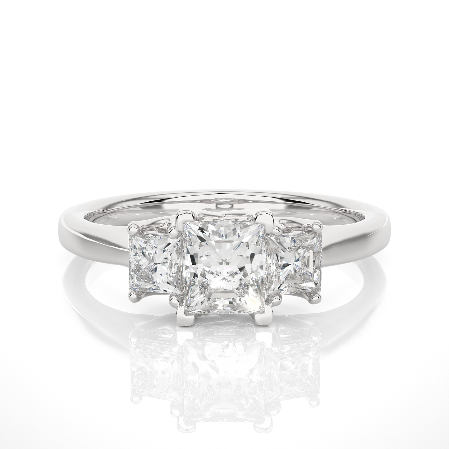 2.00 carat trinity princess cut diamond engagement ring for women โ three stone bridal jewelry