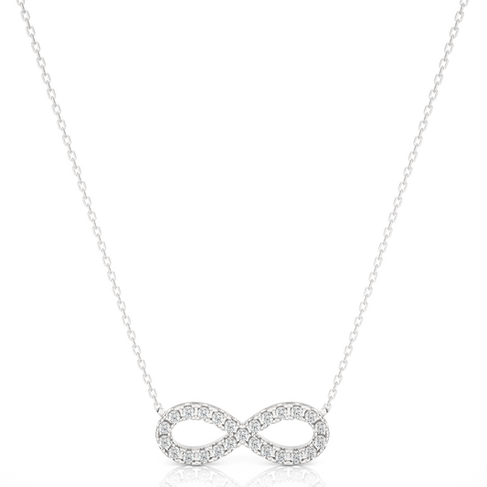 Infinity Diamond Pendant Necklace- Eternal Love Jewelry