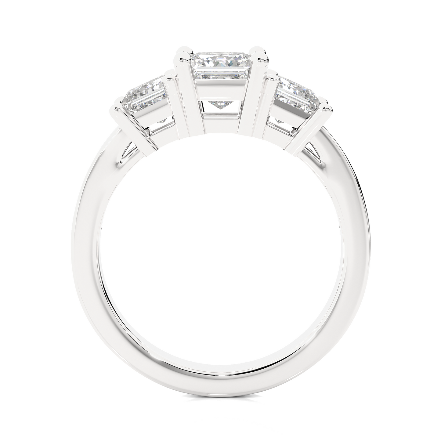 three stone 2.20 carat princess cut diamond engagement ring for women โ elegant bridal jewelry