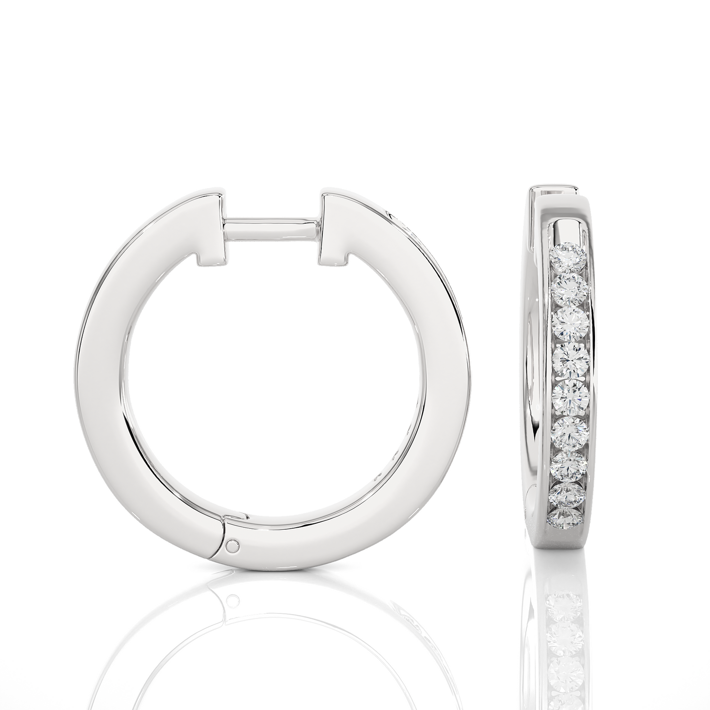 0.90 carat round cut diamond classic white gold hoop earrings – timeless everyday jewelry for women