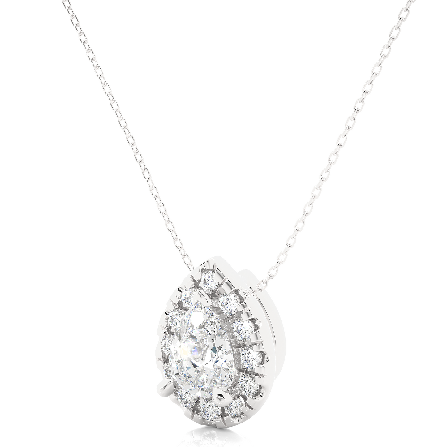 1.24 carat pear cut diamond halo pendant – elegant fine jewelry