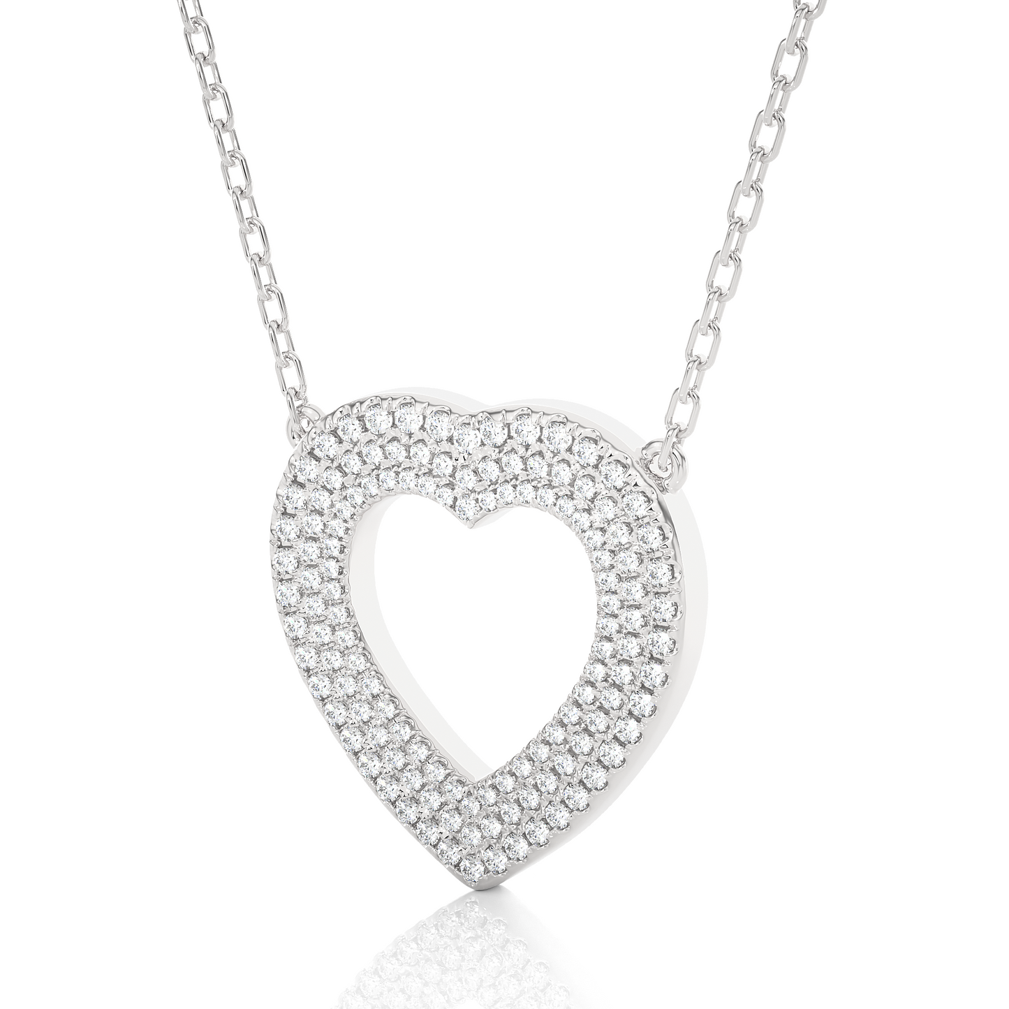 1.00 carat heart cut pavé set diamond pendant necklace – romantic fine jewelry