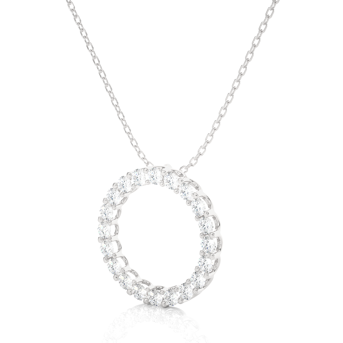 1.80 carat round cut diamond circle pendant necklace – eternity halo jewelry for women