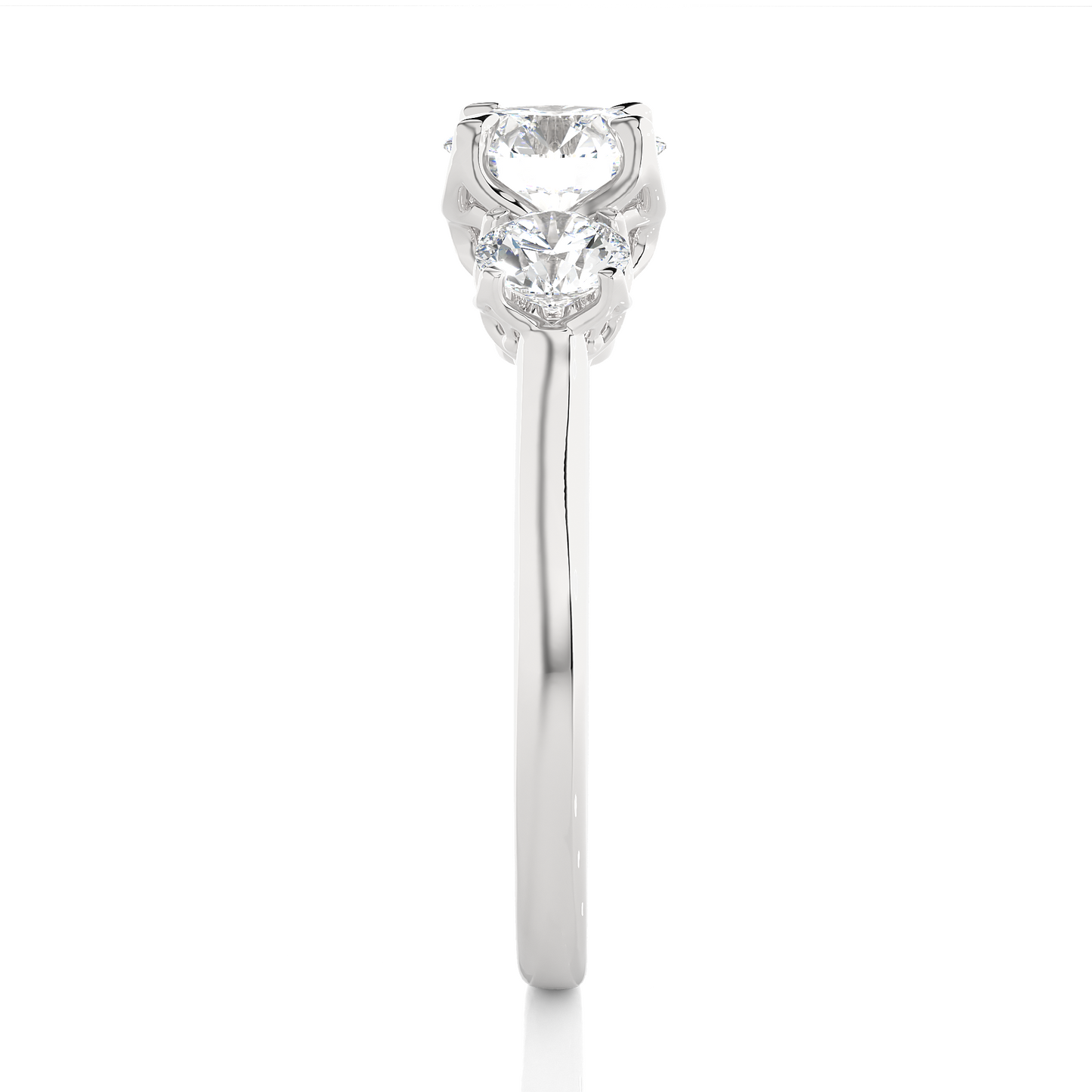 three stone 2 carat round cut diamond engagement ring for women โ elegant bridal jewelry