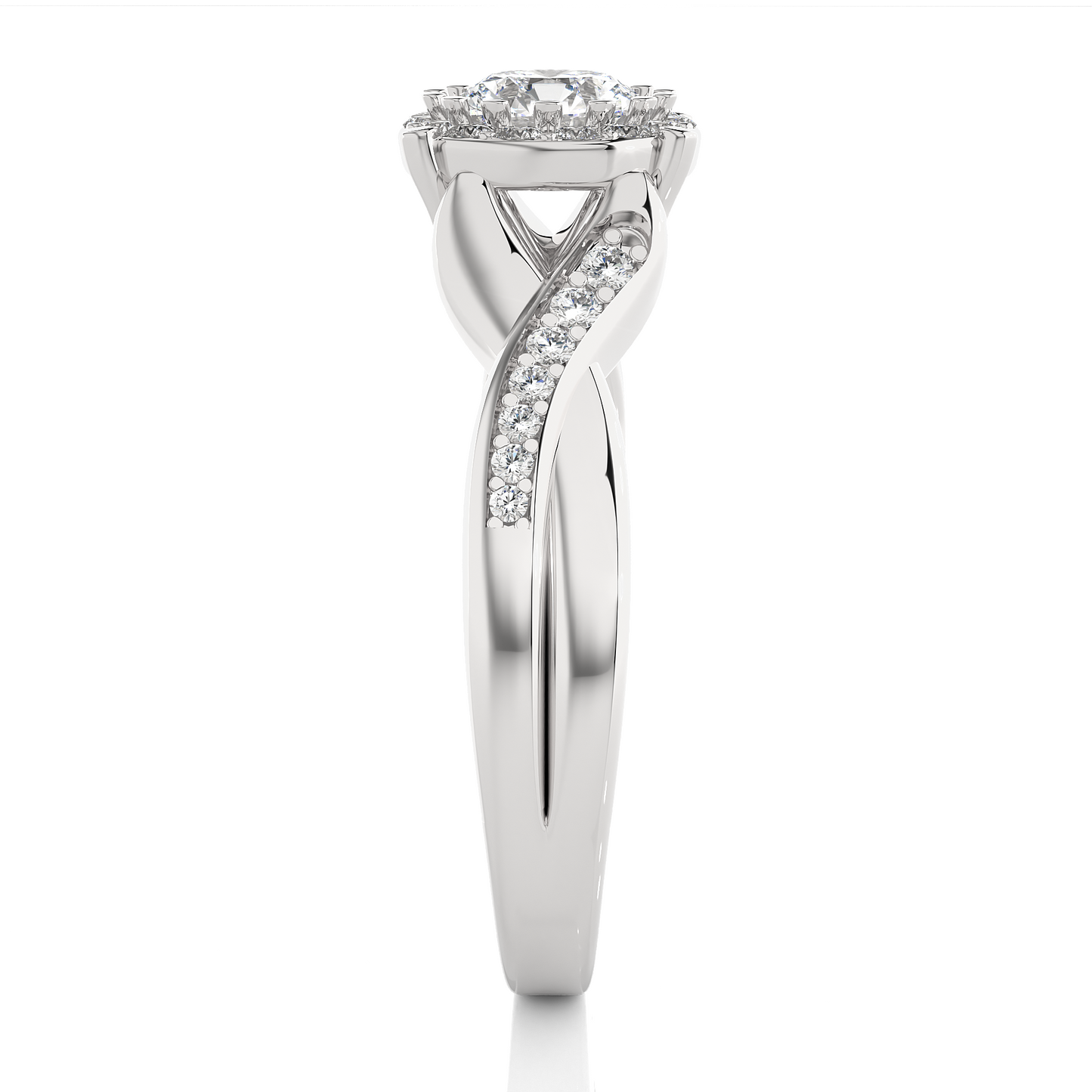1.28 carat round cut halo diamond engagement ring for women โ elegant bridal jewelry