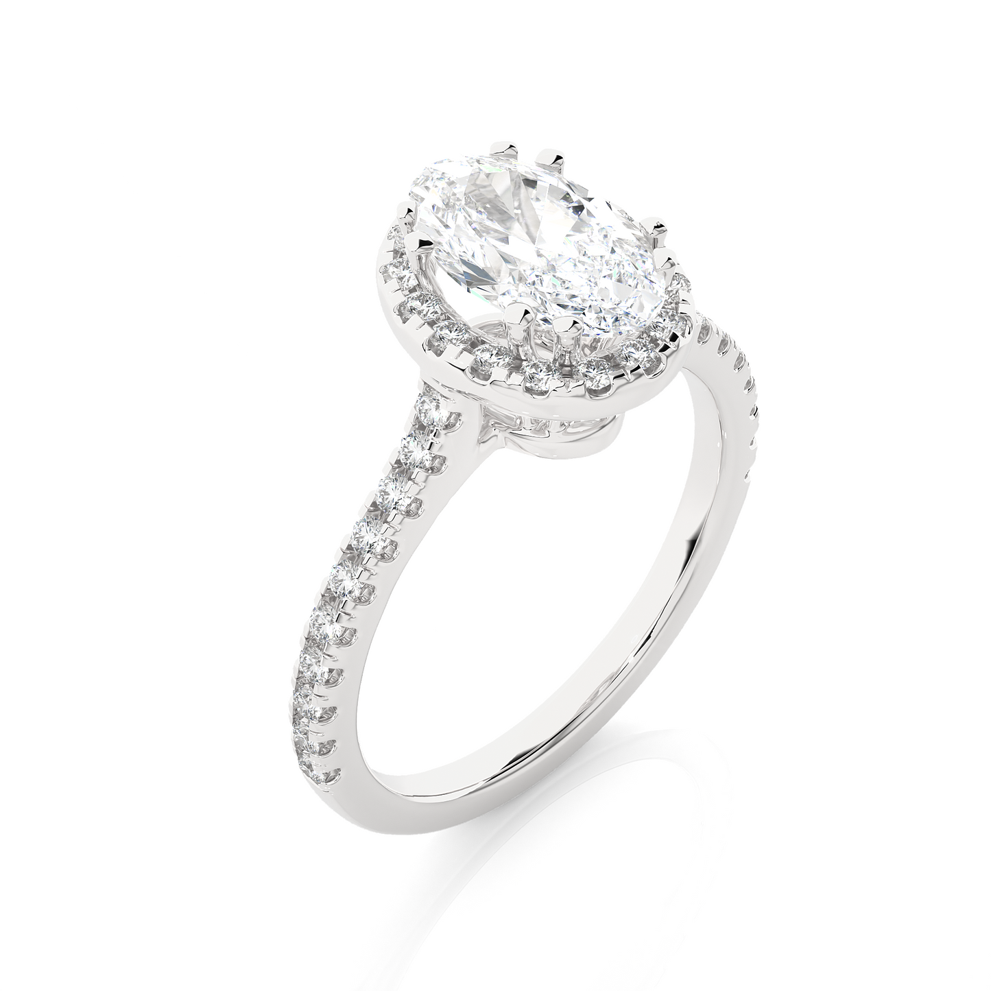 1.36 carat oval cut halo diamond engagement ring for women โ elegant bridal jewelry