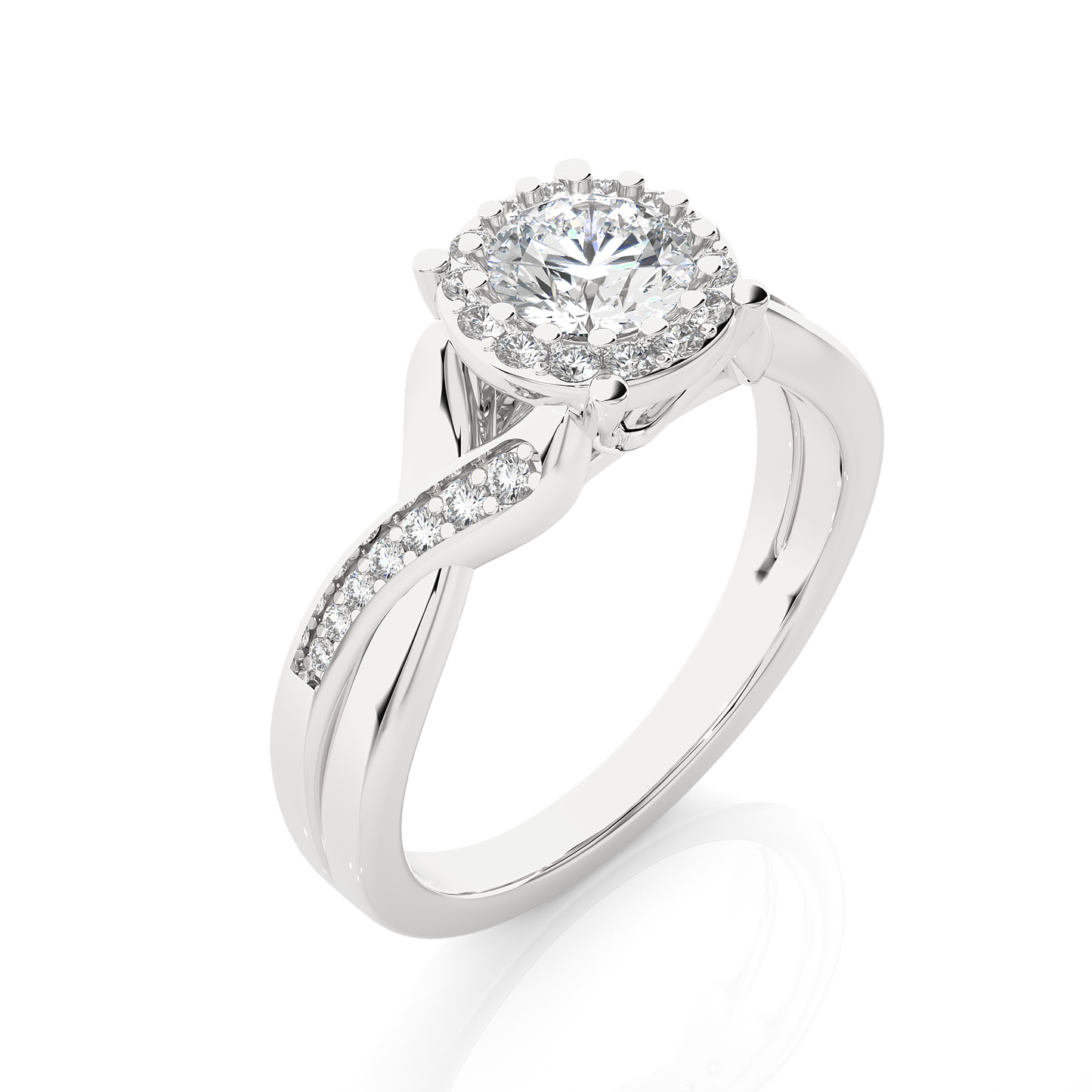 1.28 carat round cut halo diamond engagement ring for women โ elegant bridal jewelry