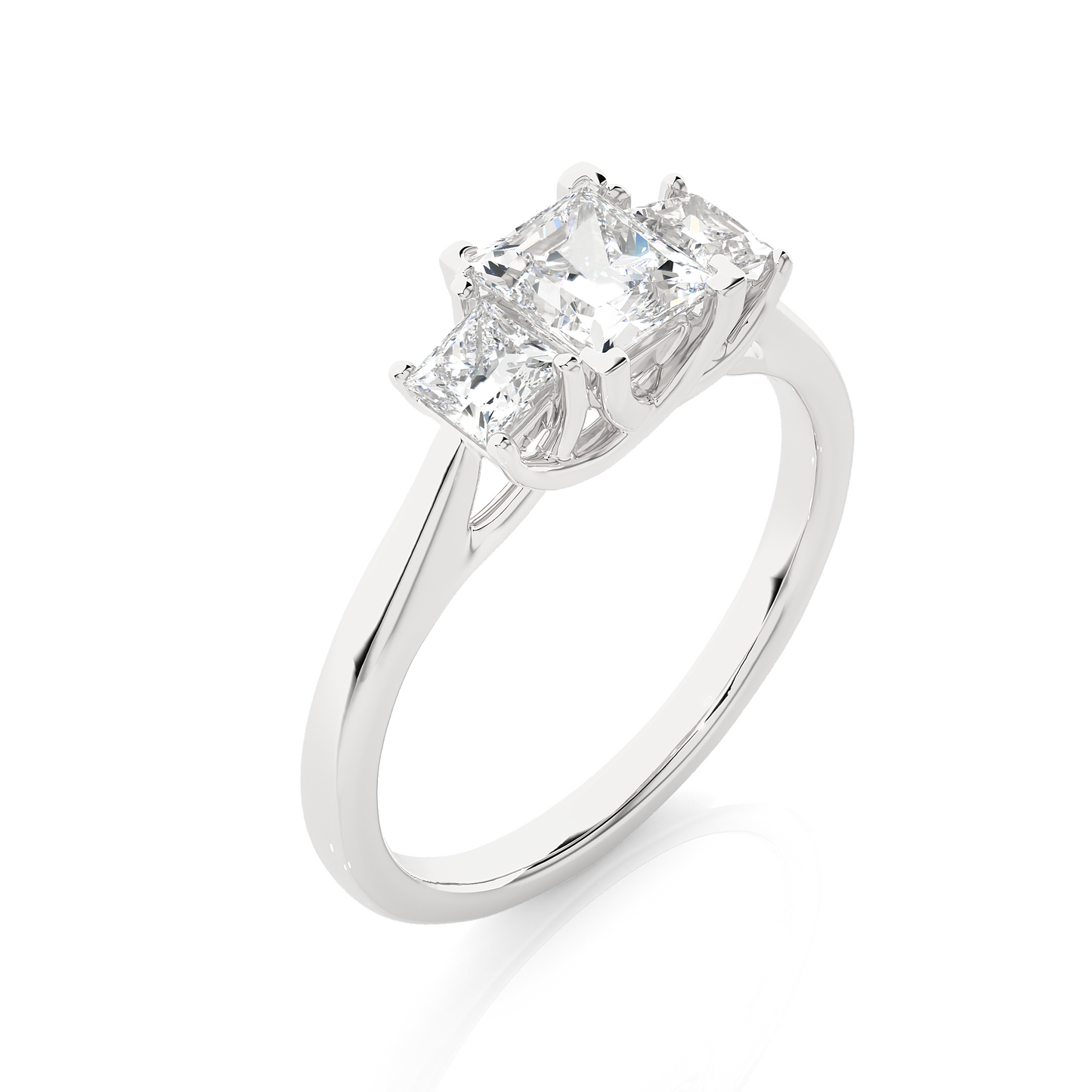 2.00 carat trinity princess cut diamond engagement ring for women โ three stone bridal jewelry
