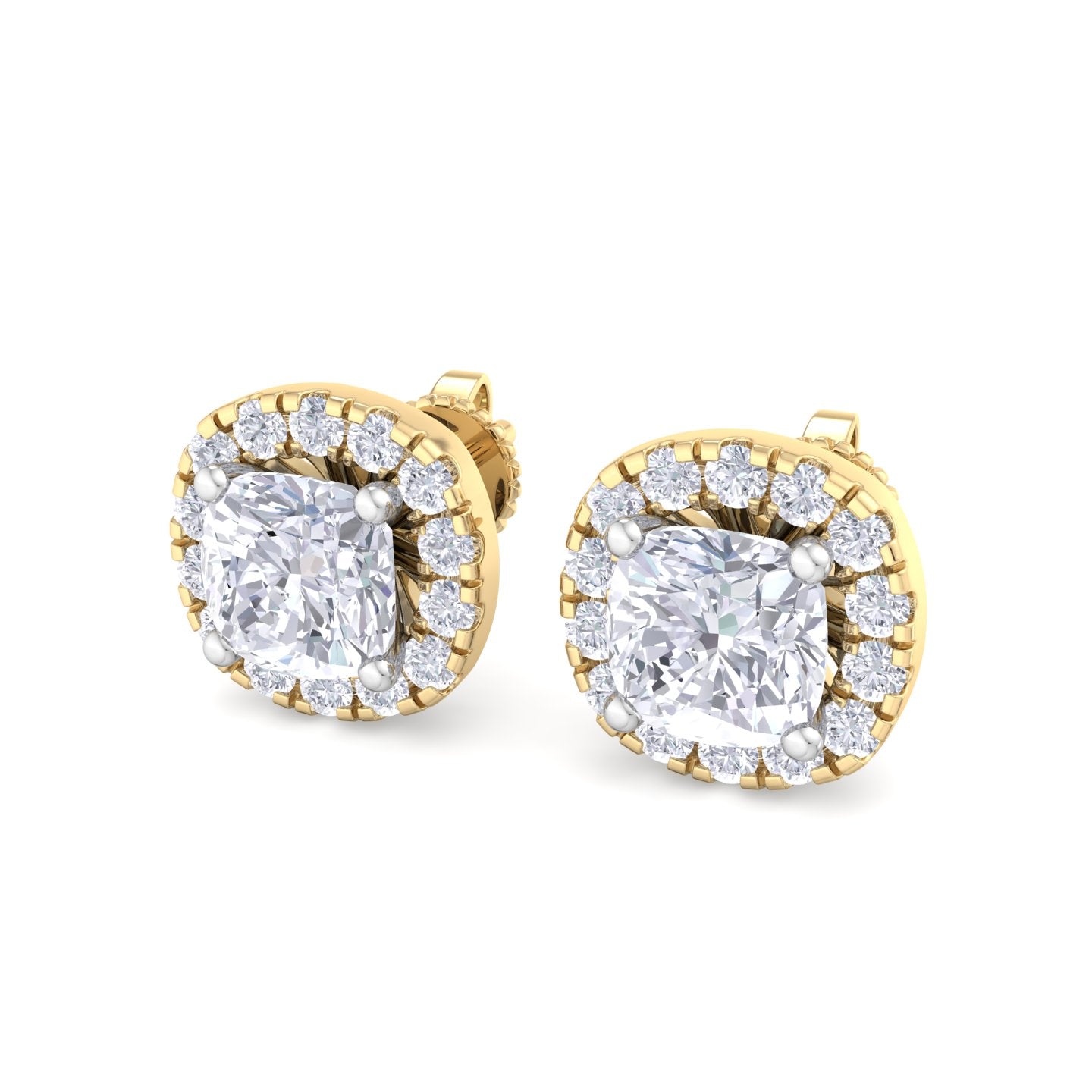 1.84 carat cushion cut diamond studs earrings – luxury diamond jewelry
