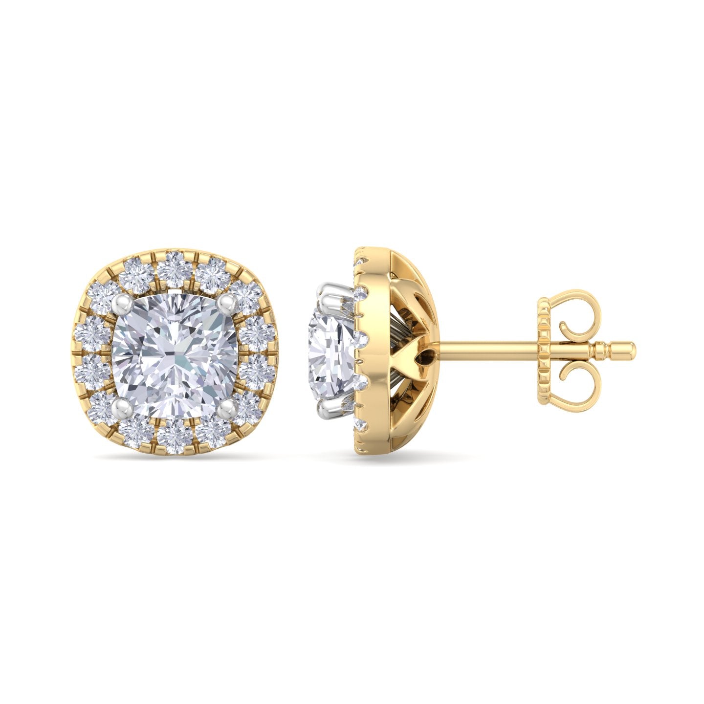 1.84 carat cushion cut diamond studs earrings – luxury diamond jewelry