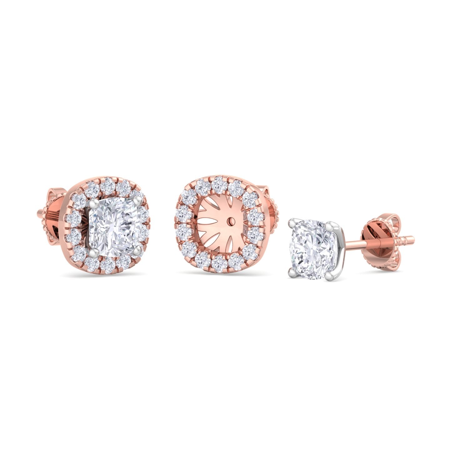 1.84 carat cushion cut diamond studs earrings – luxury diamond jewelry