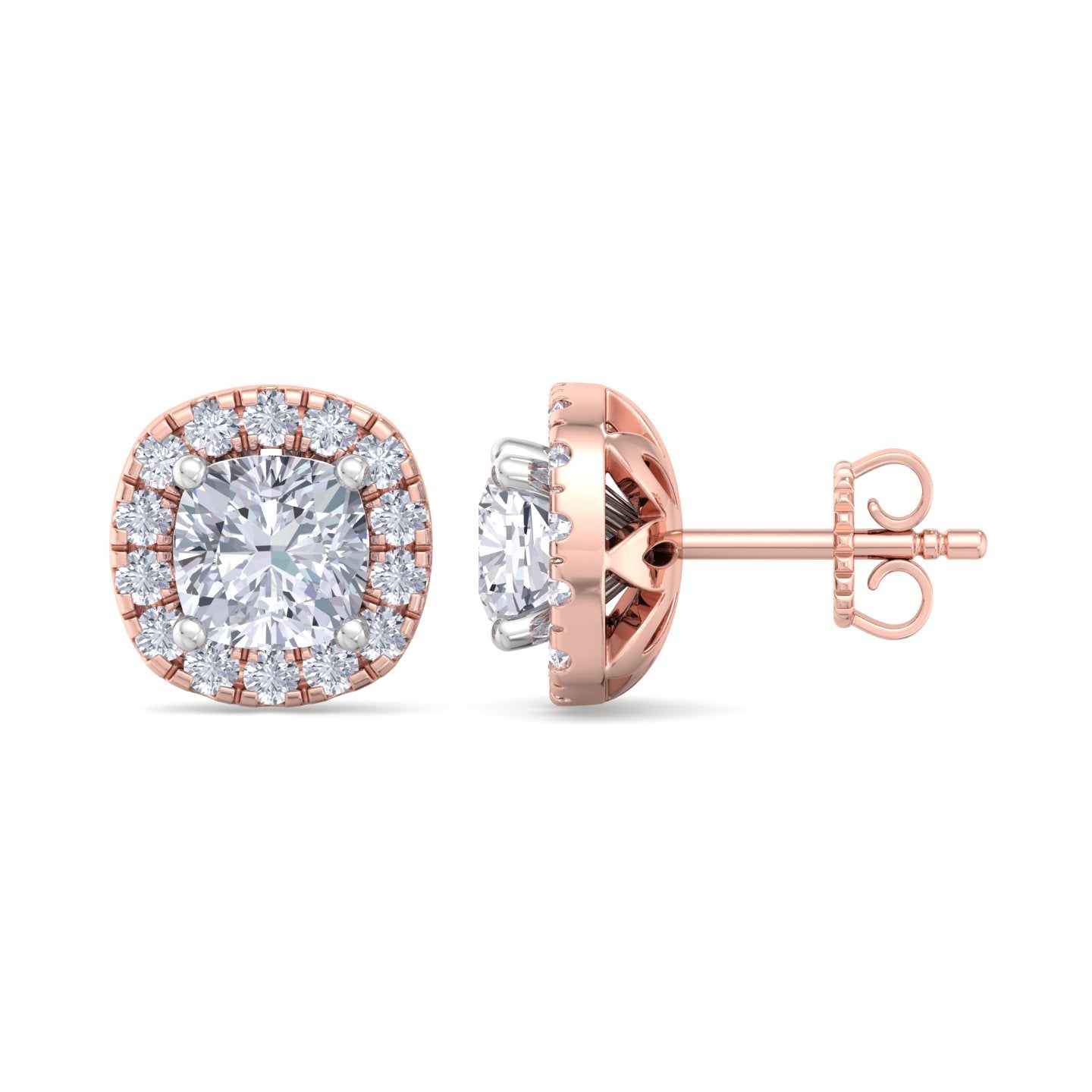 1.84 carat cushion cut diamond studs earrings – luxury diamond jewelry