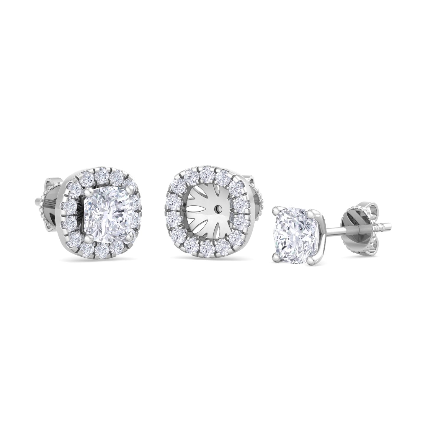 1.84 carat cushion cut diamond studs earrings – luxury diamond jewelry