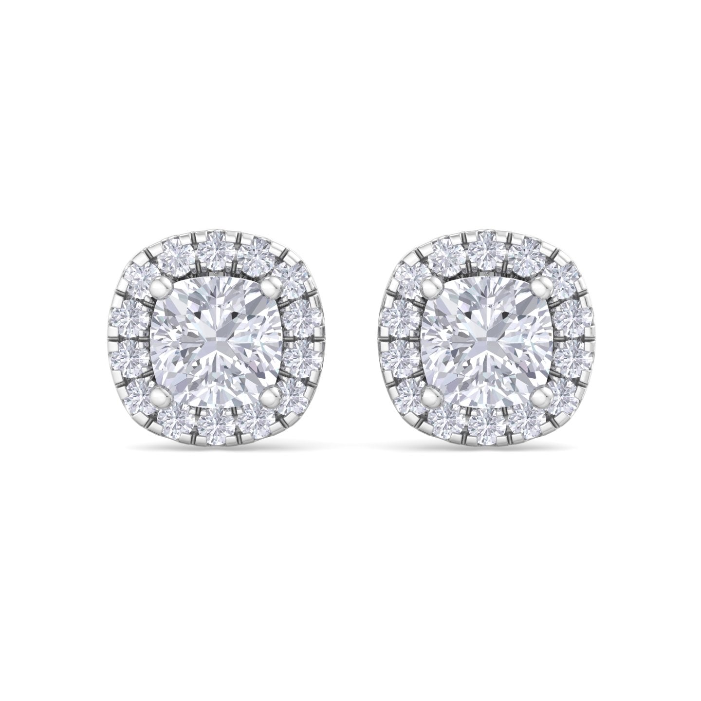 1.84 carat cushion cut diamond studs earrings – luxury diamond jewelry