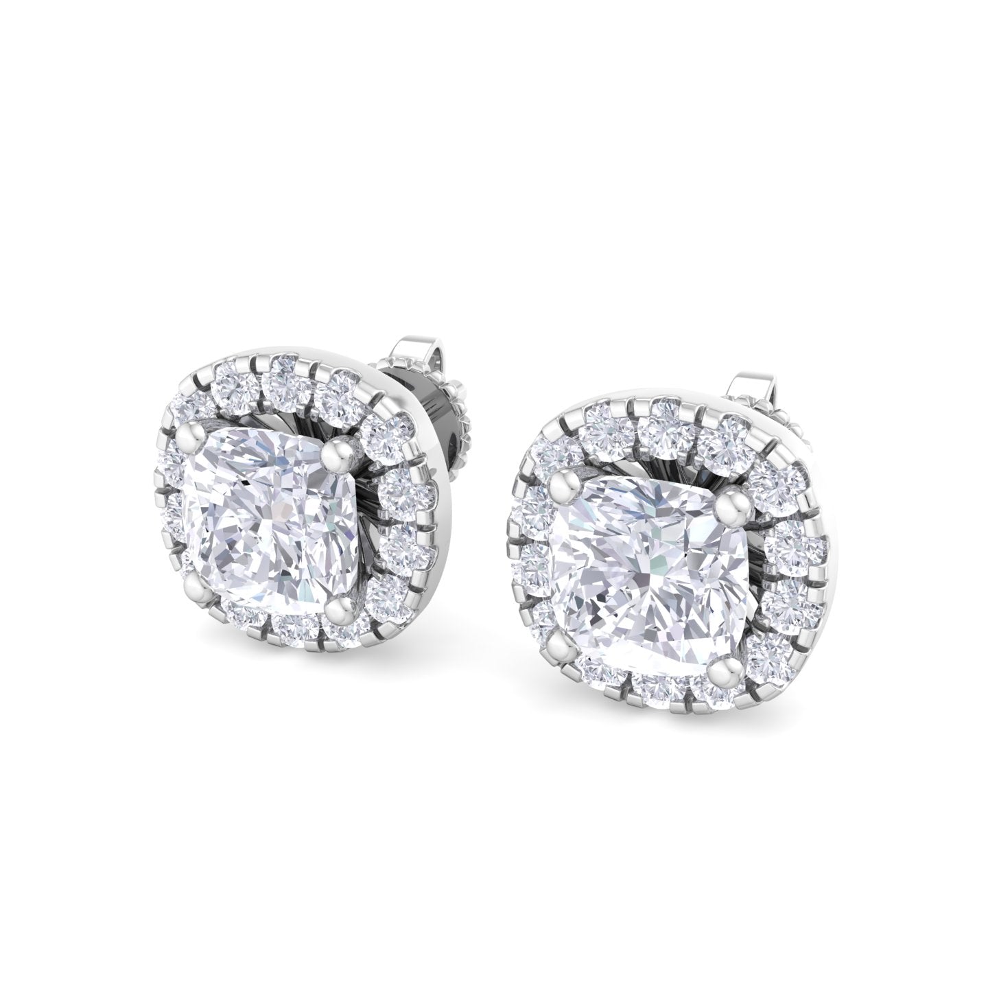 1.84 carat cushion cut diamond studs earrings – luxury diamond jewelry