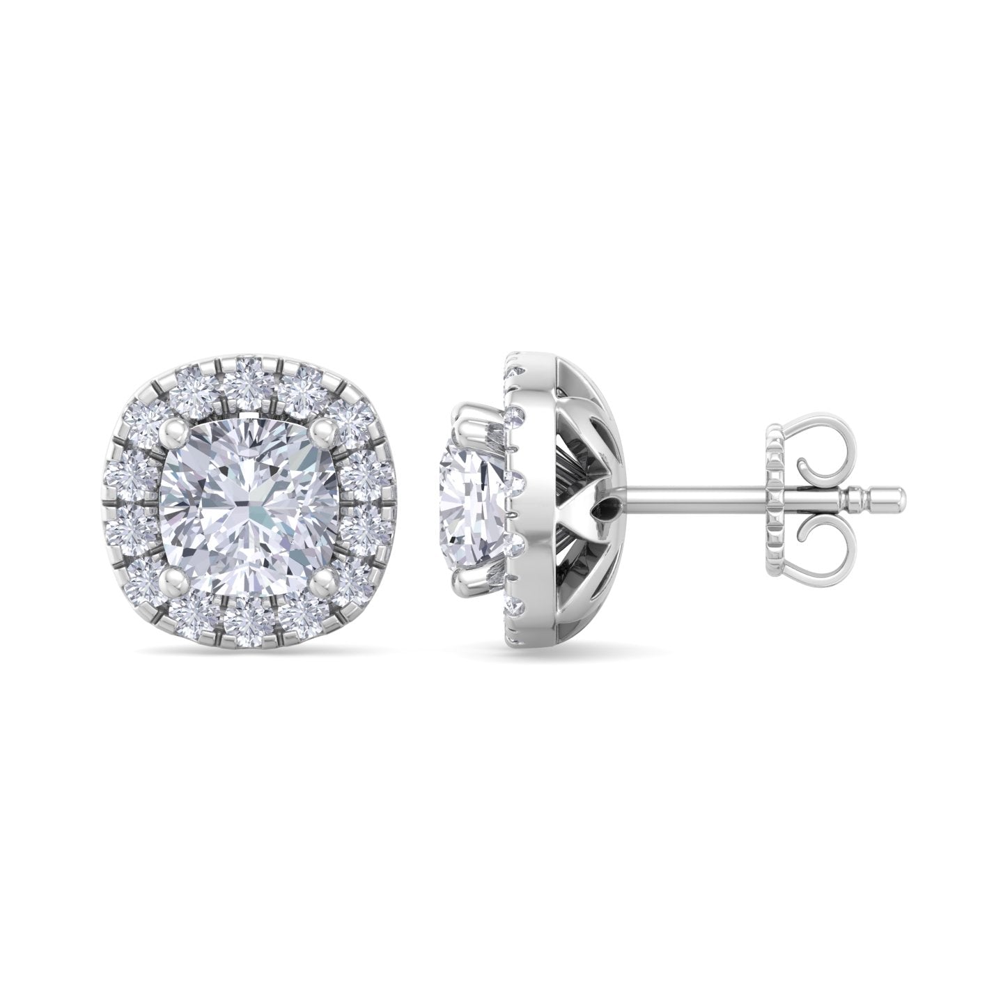 1.84 carat cushion cut diamond studs earrings – luxury diamond jewelry