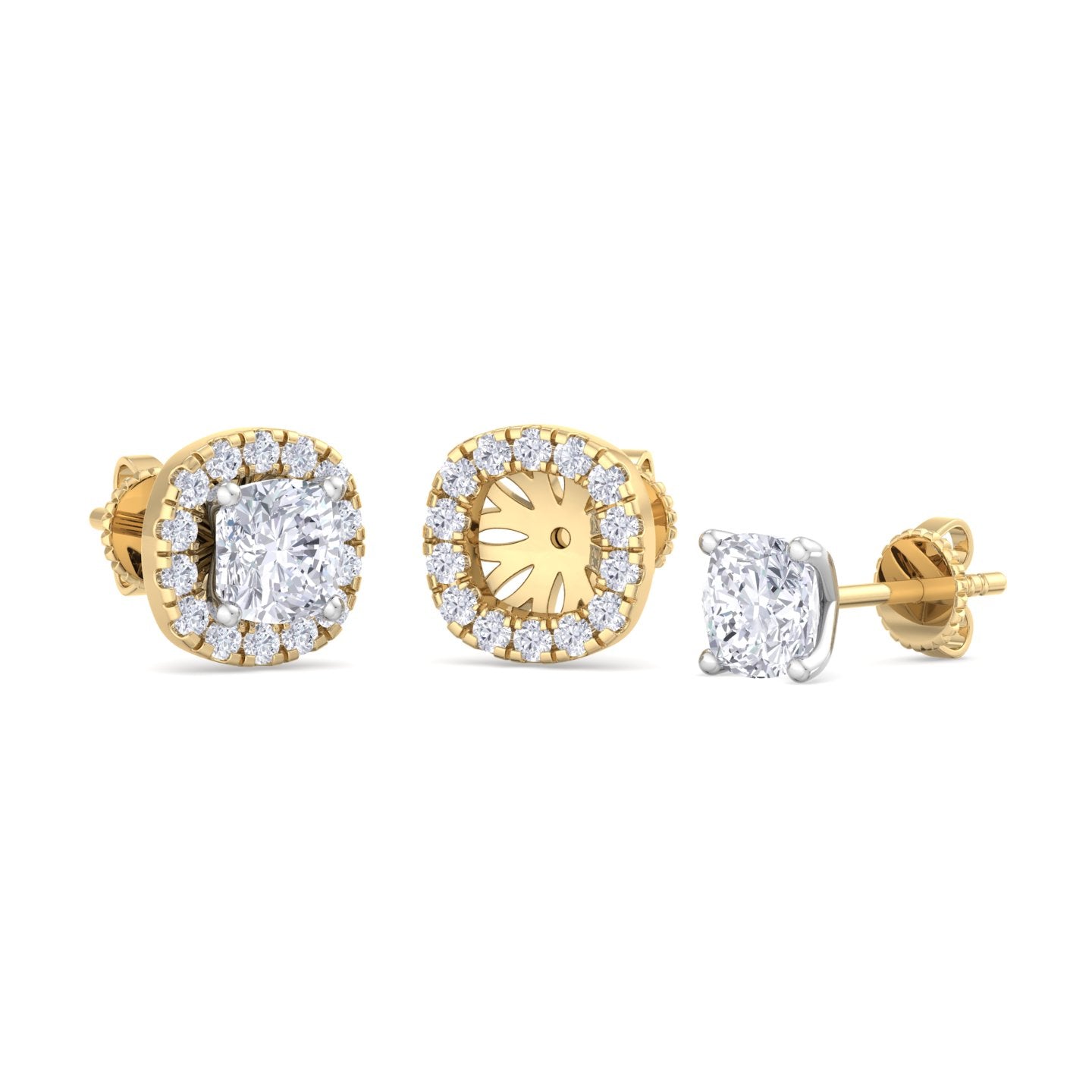 1.84 carat cushion cut diamond studs earrings – luxury diamond jewelry