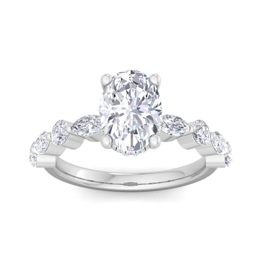 5.14 Carat Oval Cut Hidden Halo Diamond Engagement Ring – Luxury Diamond Jewelry