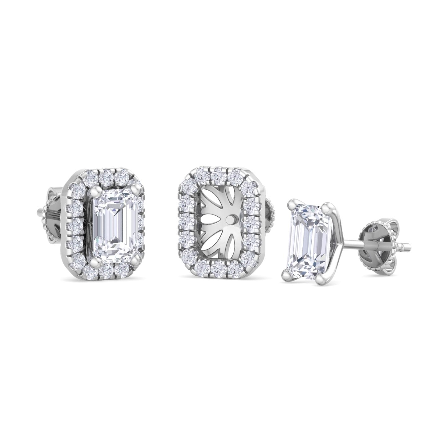 1.64 carat emerald cut diamond studs earrings – luxury diamond jewelry