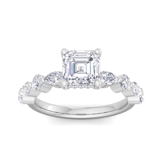 5.16 Carat Asscher Cut Hidden Halo Diamond Engagement Ring – Luxury Diamond Jewelry