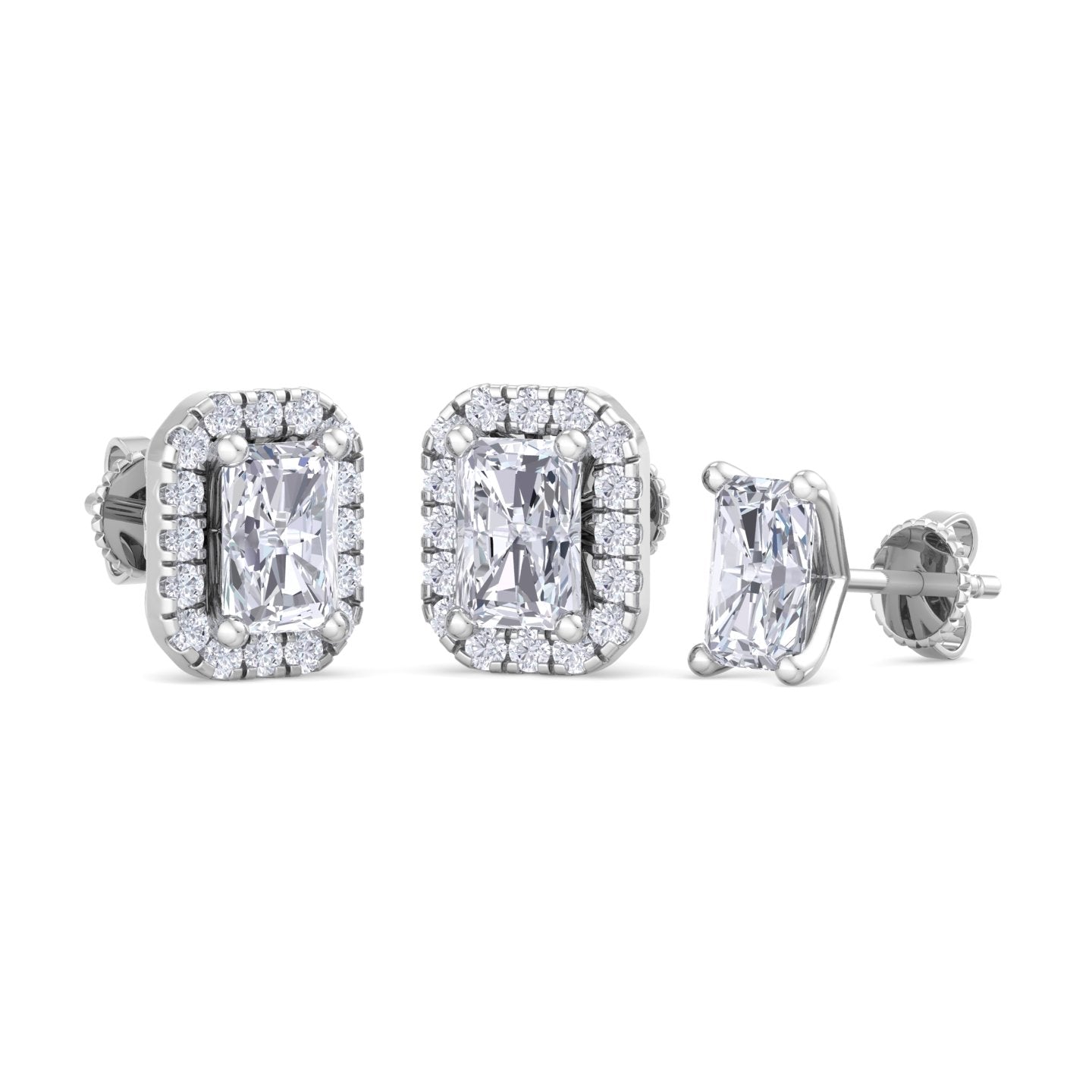 1.64 carat radiant cut diamond studs earrings – luxury diamond jewelry