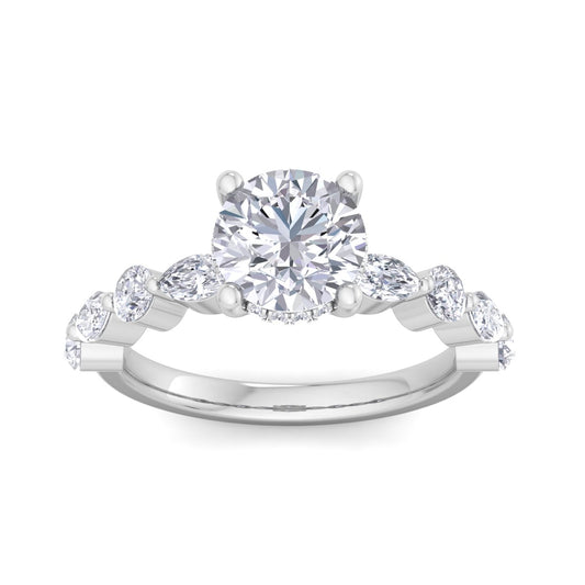 5.16 Carat Round Cut Hidden Halo Diamond Engagement Ring – Luxury Diamond Jewelry