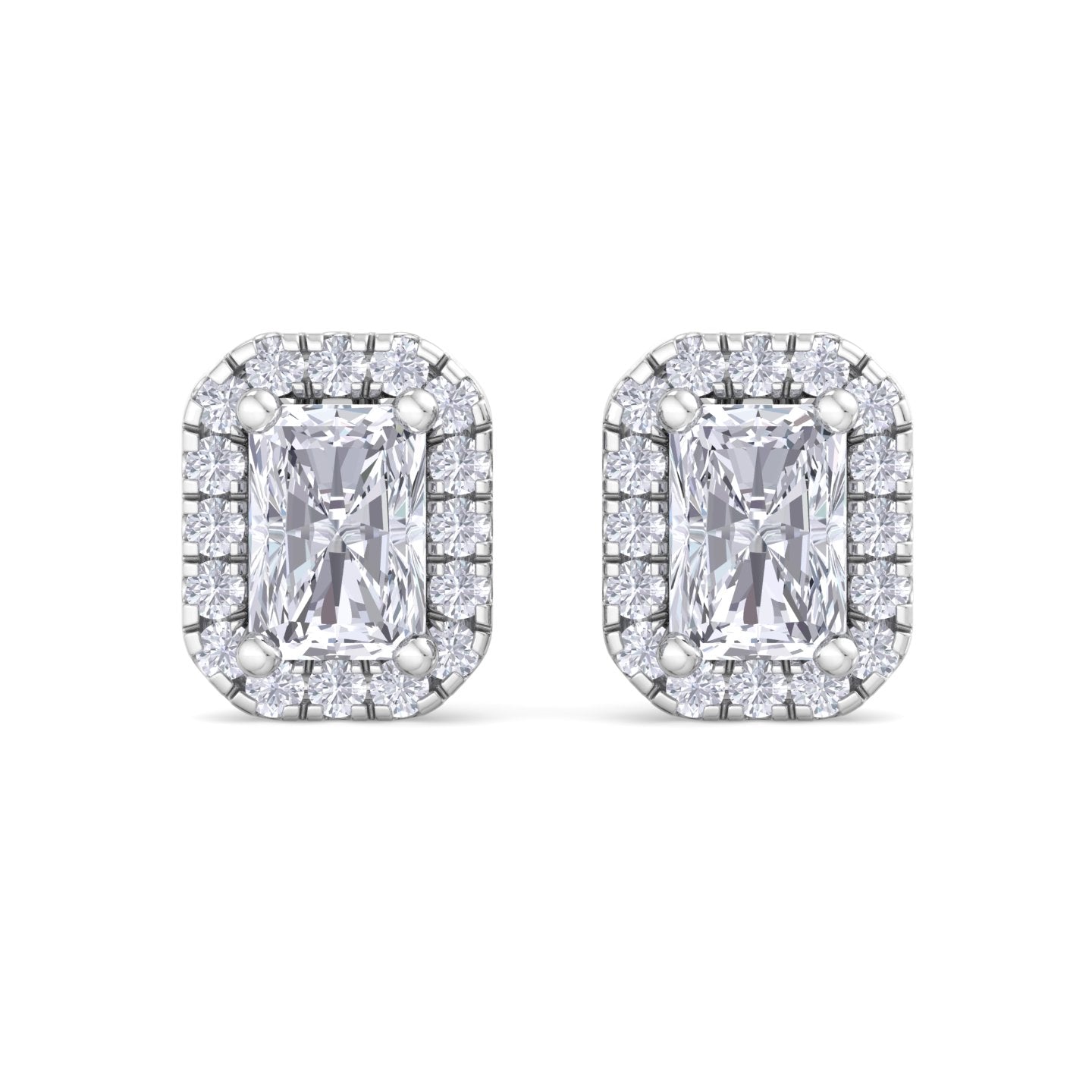 1.64 carat radiant cut diamond studs earrings – luxury diamond jewelry