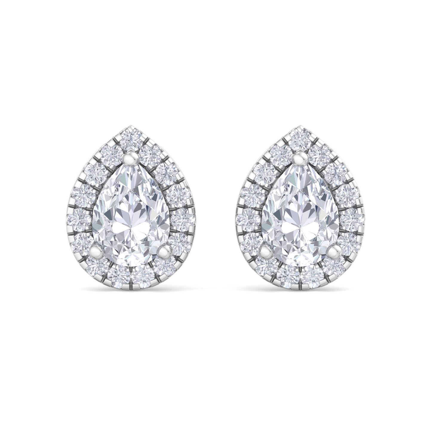 1.60 carat pear cut diamond studs earrings – luxury diamond jewelry