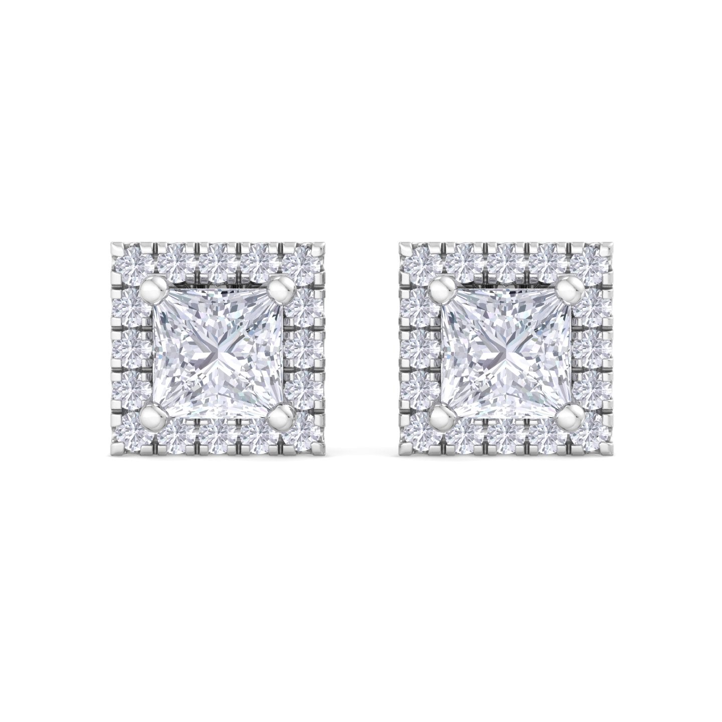1.64 carat princess cut diamond studs earrings – luxury diamond jewelry