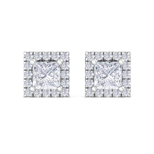 1.64 Carat Princess Cut Diamond Studs Earrings – Luxury Diamond Jewelry