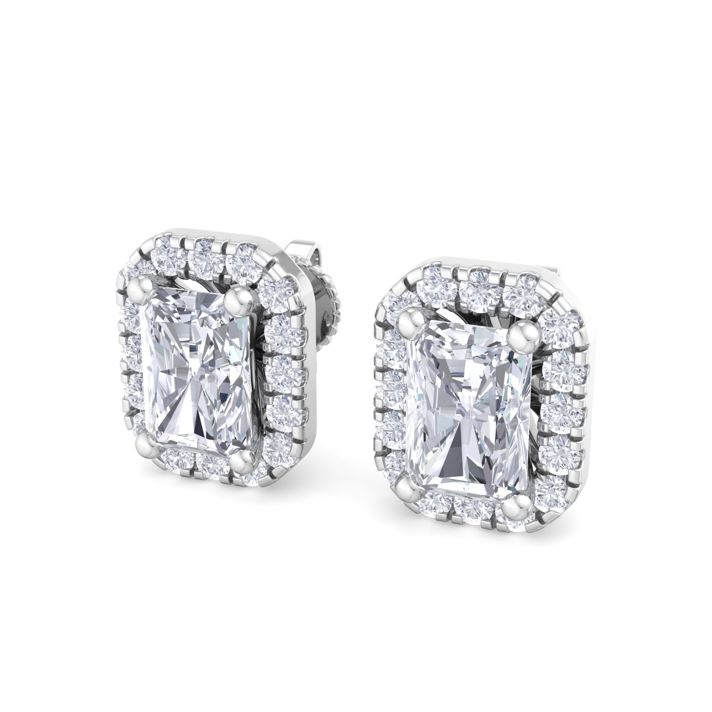 1.64 carat radiant cut diamond studs earrings – luxury diamond jewelry