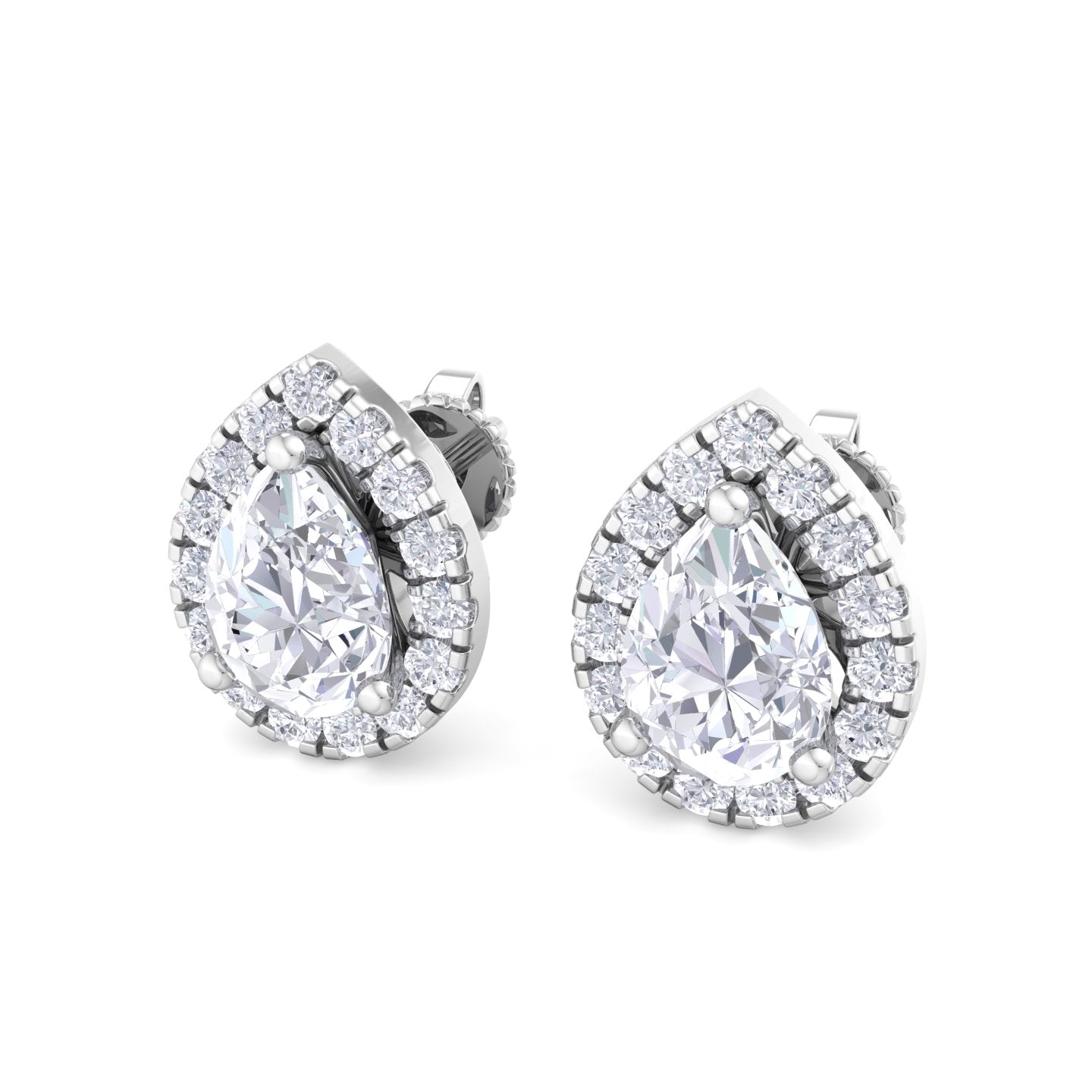 1.60 carat pear cut diamond studs earrings – luxury diamond jewelry
