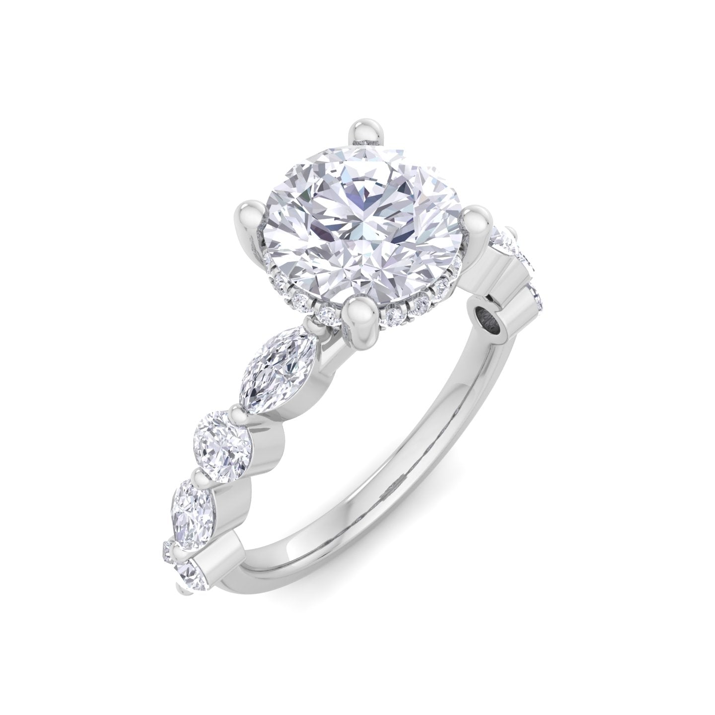 5.16 carat round cut solitaire diamond engagement ring – luxury diamond jewelry