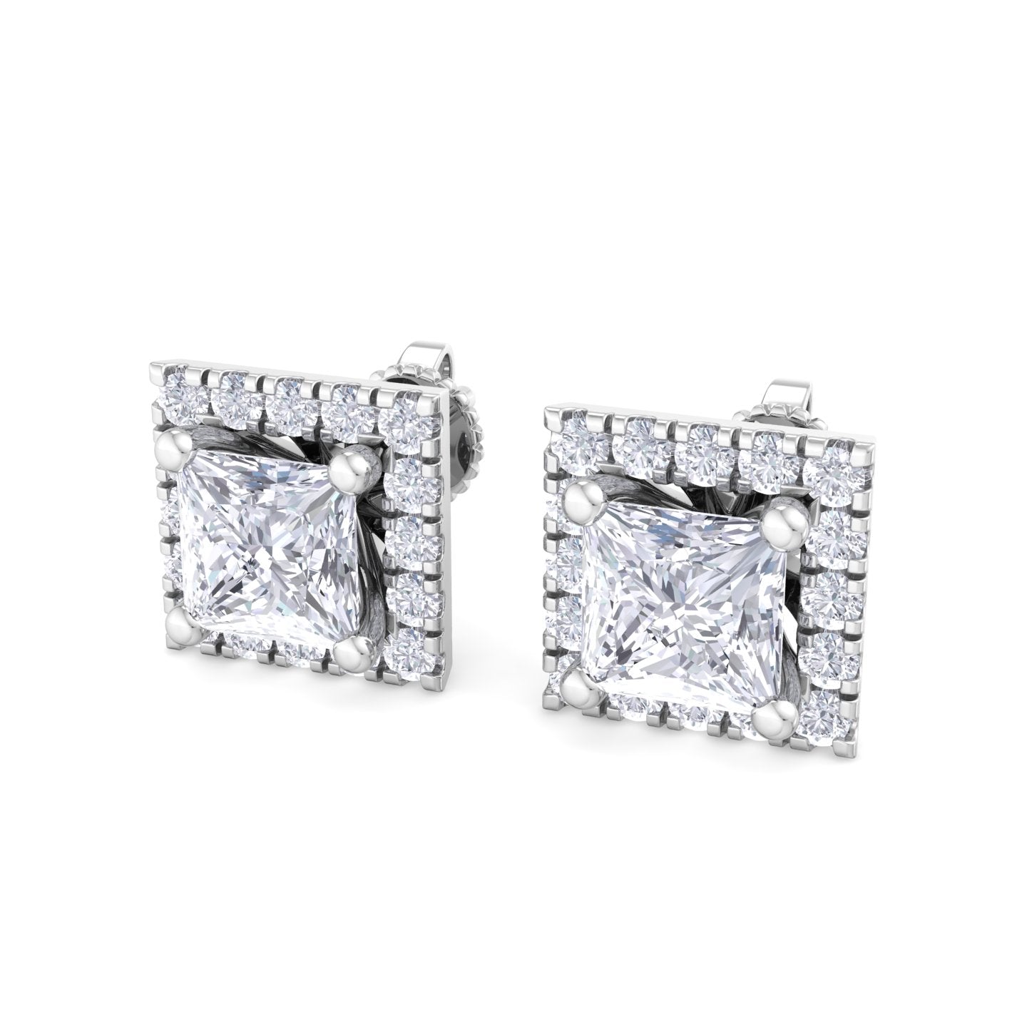 1.64 carat princess cut diamond studs earrings – luxury diamond jewelry