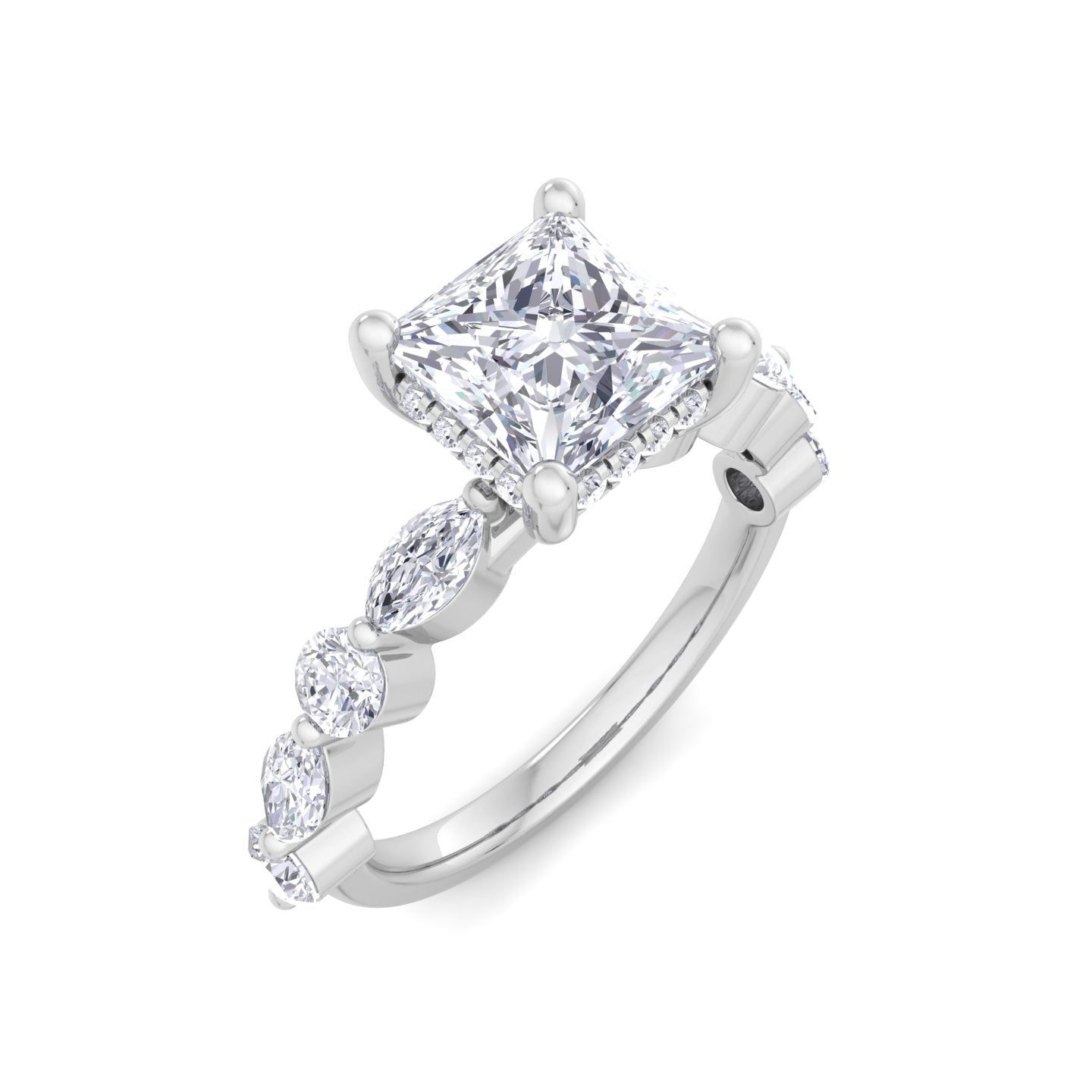 5.16 carat princess cut solitaire diamond engagement ring – luxury diamond jewelry