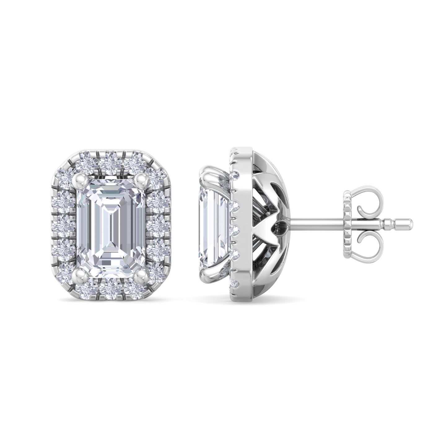 1.64 carat emerald cut diamond studs earrings – luxury diamond jewelry