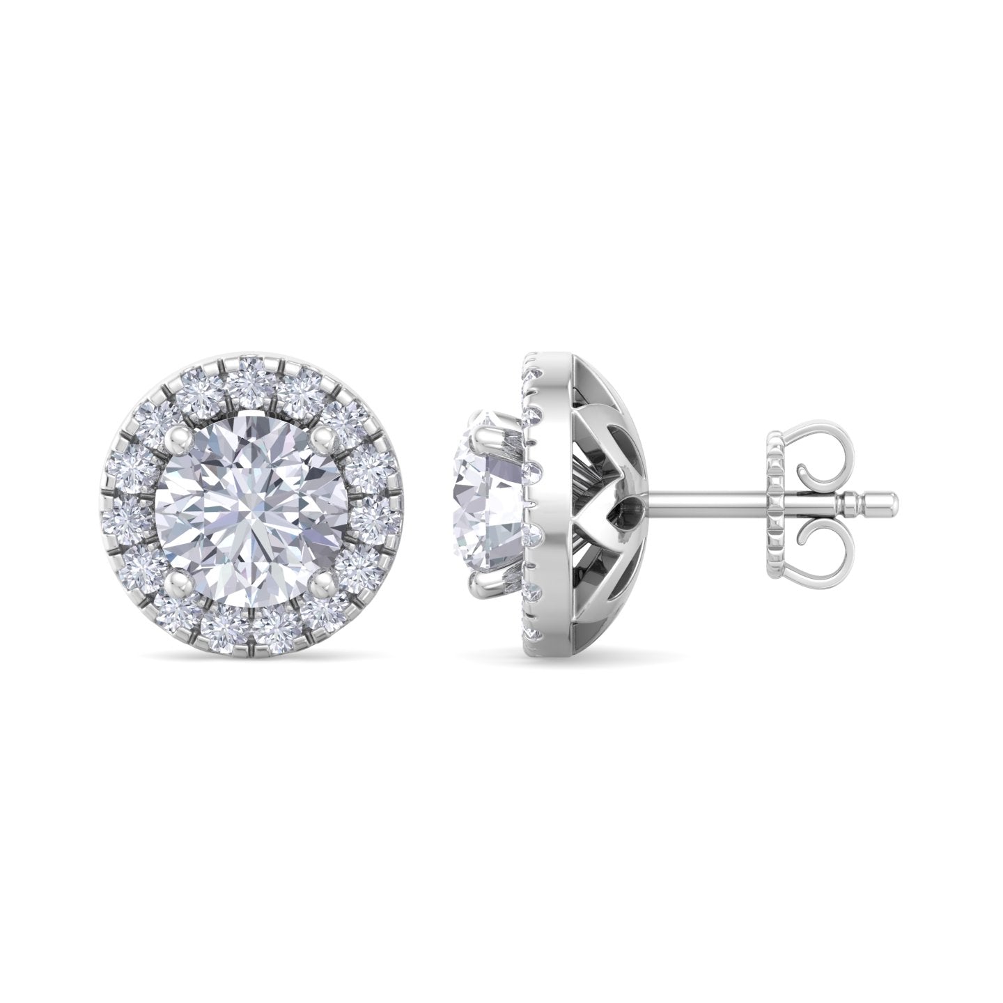 1.60 carat round cut diamond studs earrings – luxury diamond jewelry
