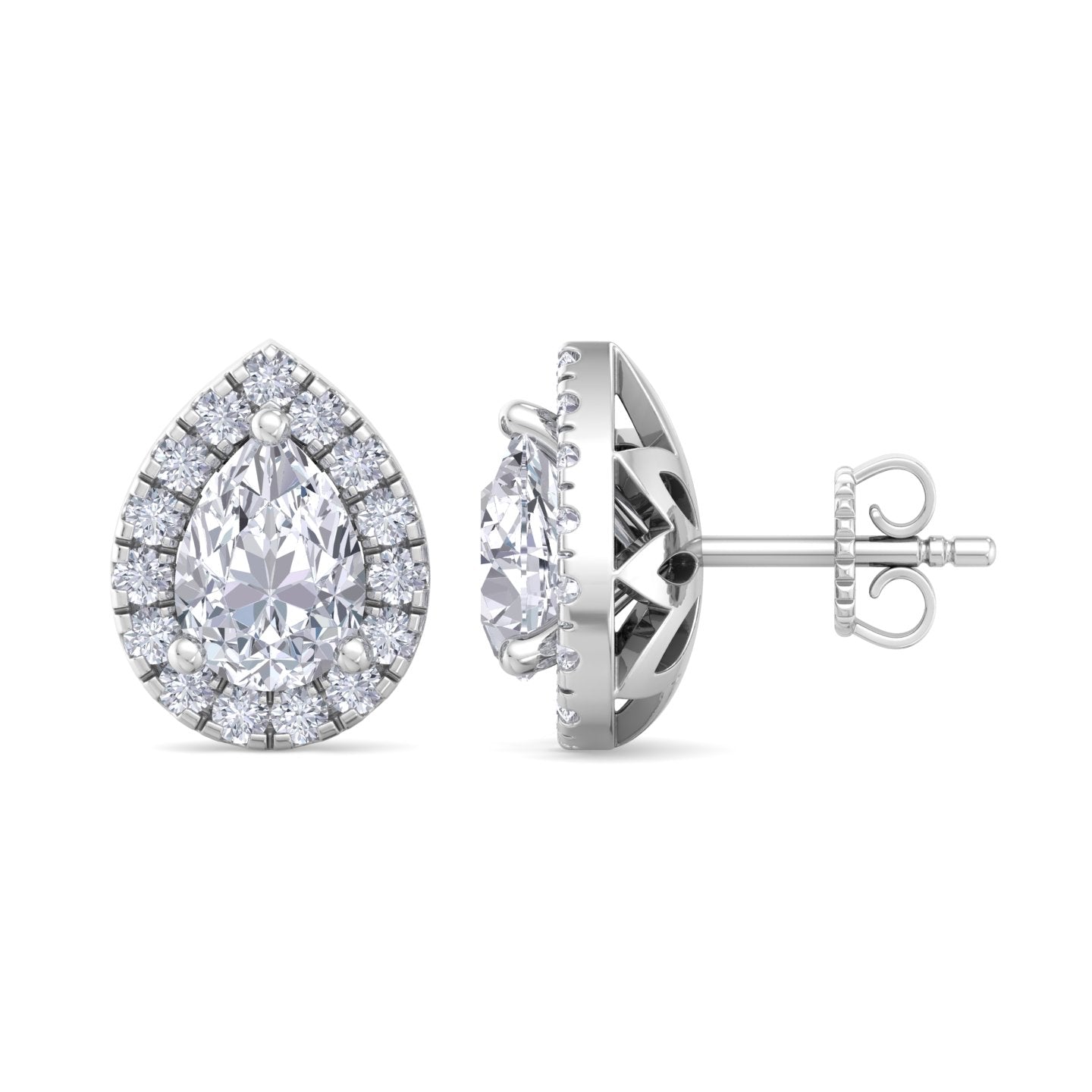 1.60 carat pear cut diamond studs earrings – luxury diamond jewelry